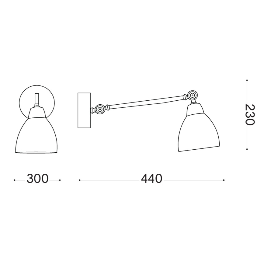 Ideal Lux - Lampada da parete NEWTON 1xE27/42W/230V bronzo