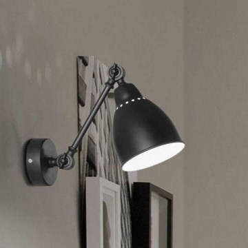 Ideal Lux - Lampada da parete NEWTON 1xE27/42W/230V nera
