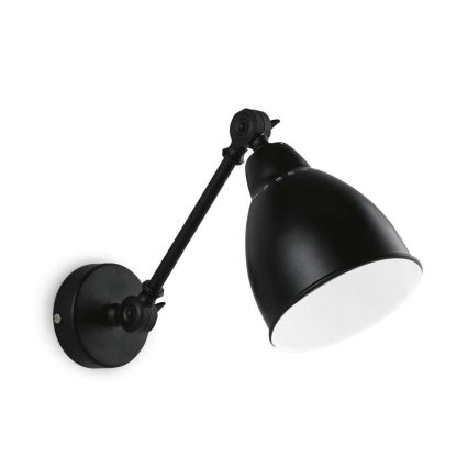 Ideal Lux - Lampada da parete NEWTON 1xE27/42W/230V nera