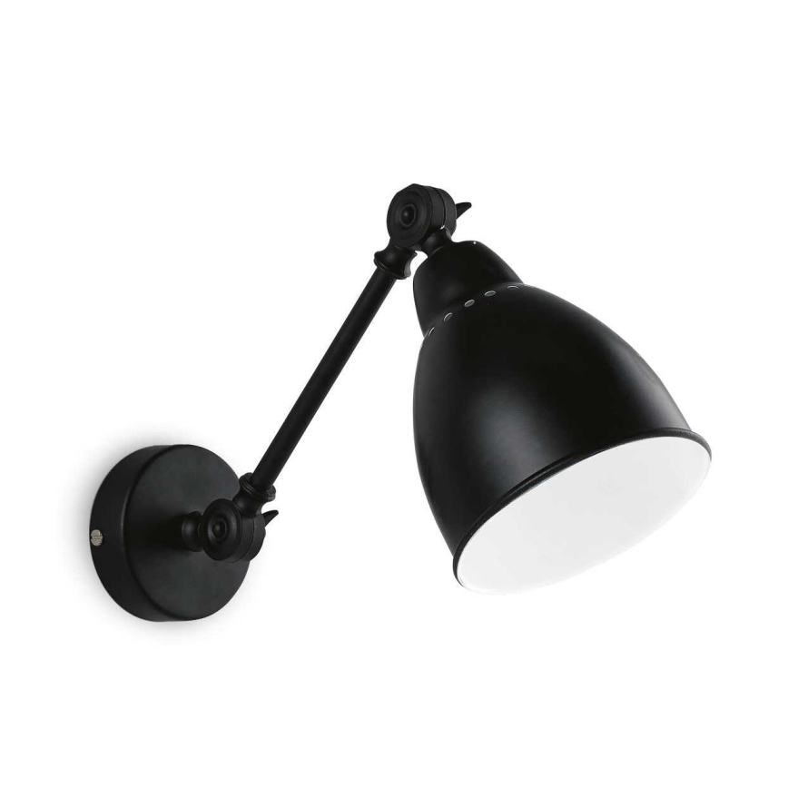 Ideal Lux - Lampada da parete NEWTON 1xE27/42W/230V nera