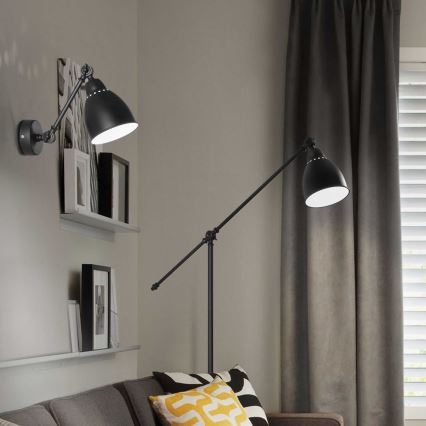 Ideal Lux - Lampada da parete NEWTON 1xE27/42W/230V nera