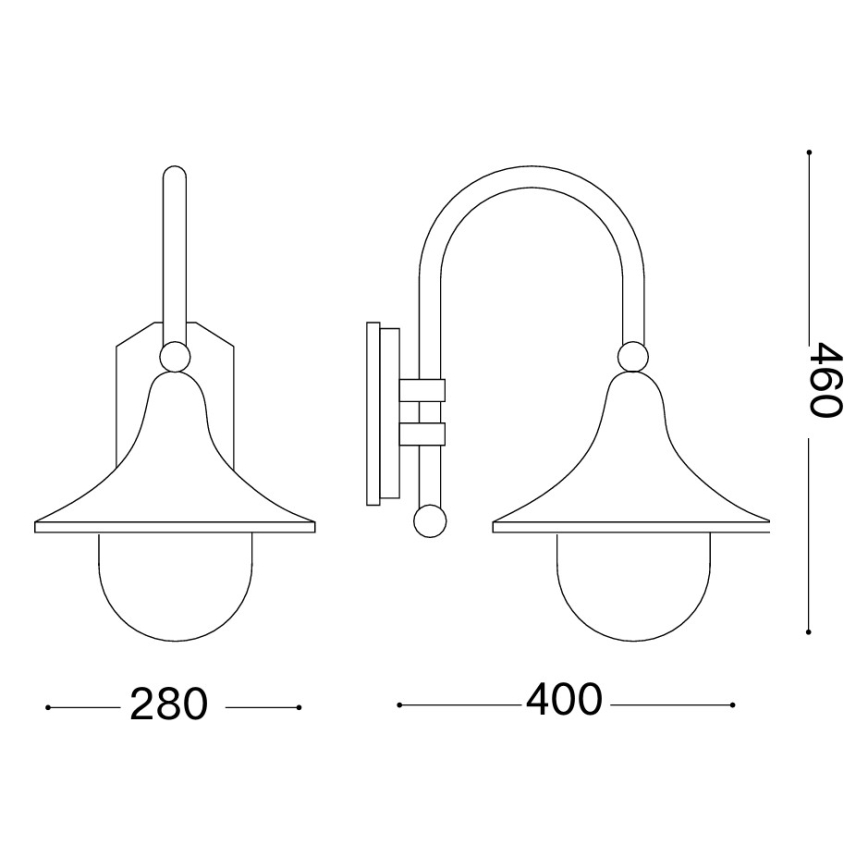 Ideal Lux - Lampada da parete per esterni CIMA 1xE27/52W/230V IP43 antracite