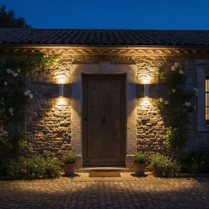 Ideal Lux - Lampada da parete per esterni GUN 1xE27/60W/230V 31 cm IP54 grigia