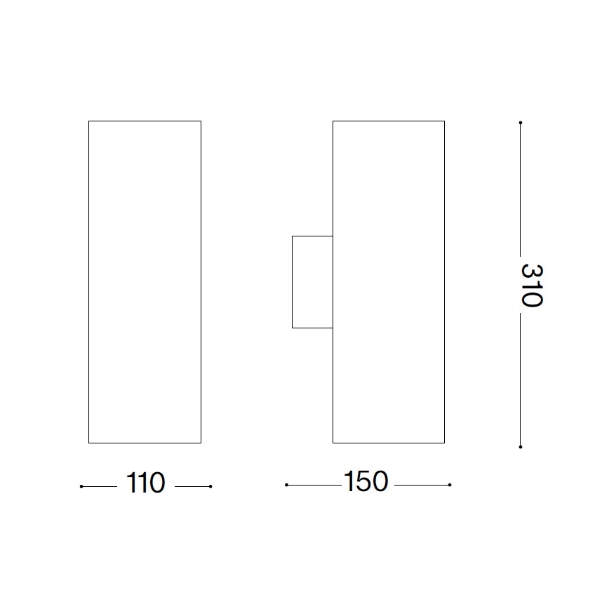 Ideal Lux - Lampada da parete per esterni GUN 1xE27/60W/230V 31 cm IP54 grigia
