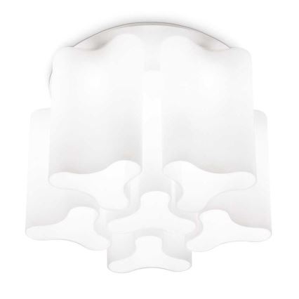 Ideal Lux - Lampada da soffitto COMPO 6xE27/52W/230V Ø 56 cm bianca