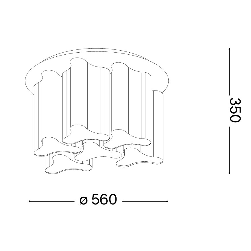 Ideal Lux - Lampada da soffitto COMPO 6xE27/52W/230V Ø 56 cm bianca