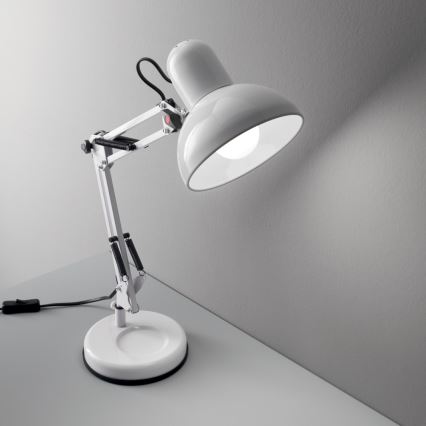 Ideal Lux - Lampada da tavolo 1xE27/40W/230V bianco