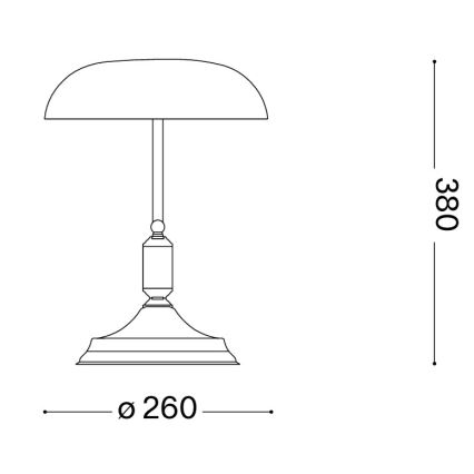 Ideal Lux - Lampada da tavolo 1xE27/60W/230V ottone