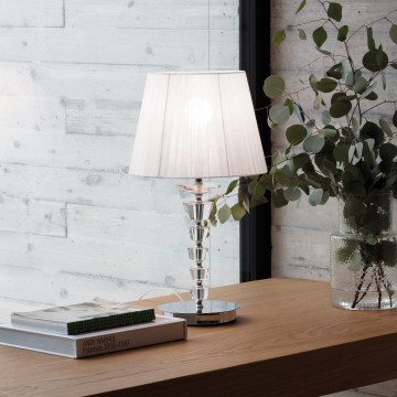 Ideal Lux - Lampada da tavolo in cristallo PEGASO 1xE27/60W/230V cromo lucido