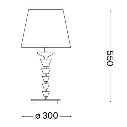 Ideal Lux - Lampada da tavolo in cristallo PEGASO 1xE27/60W/230V cromo lucido