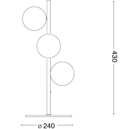Ideal Lux - Lampada da tavolo LED PERLAGE 3xG9/3W/230V nero/nero fumé