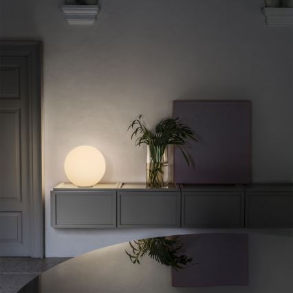 Ideal Lux - Lampada da tavolo MAPA 1xE27/42W/230V Ø 30 cm bianca