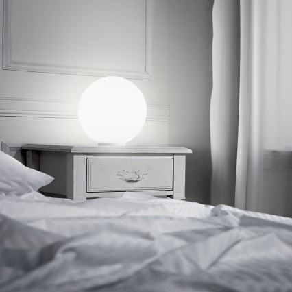 Ideal Lux - Lampada da tavolo MAPA 1xE27/42W/230V Ø 30 cm bianca