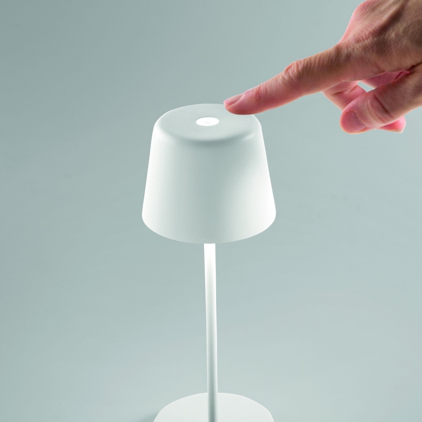 Ideal Lux - Lampada da tavolo da esterno dimmerabile a LED con controllo touch CUTE LED/2,5W/3,7V 3000 mAh USB 2200-2700K IP65 bianco