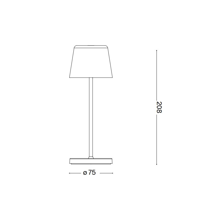 Ideal Lux - Lampada da tavolo da esterno dimmerabile a LED con controllo touch CUTE LED/2,5W/3,7V 3000 mAh USB 2200-2700K IP65 marrone
