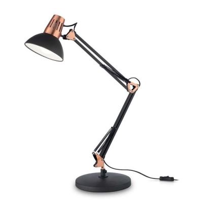 Ideal Lux - Lampada da tavolo WALLY 1xE27/42W/230V nero/rame