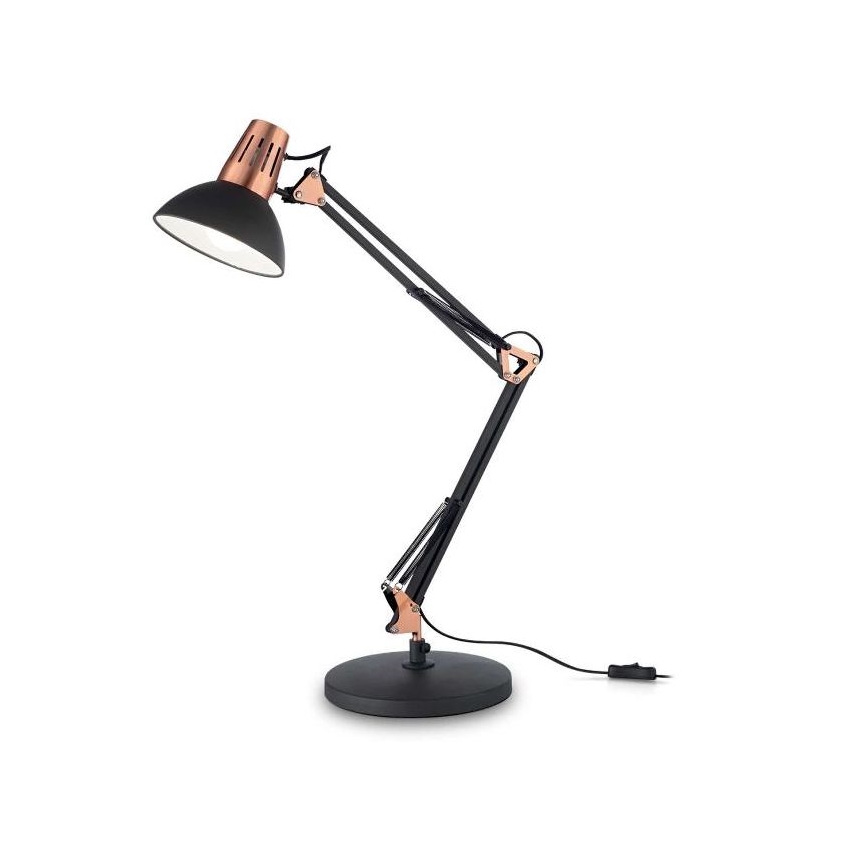 Ideal Lux - Lampada da tavolo WALLY 1xE27/42W/230V nero/rame