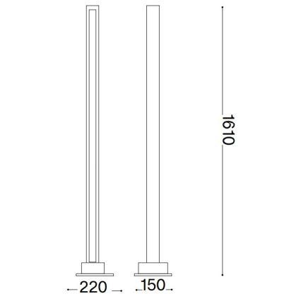Ideal Lux - Lampada da terra dimmerabile a LED CRAFT LED/26W/230V CRI 90 faggio