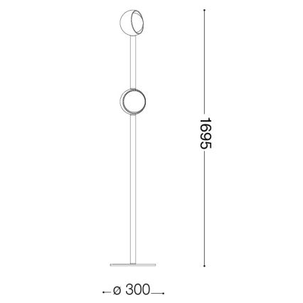 Ideal Lux - Lampada da terra LED BLOOM 2xLED/5,5W/230V CRI 90 oro/beige fumé