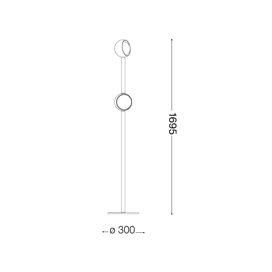 Ideal Lux - Lampada da terra LED BLOOM 2xLED/5,5W/230V CRI 90 oro/beige fumé