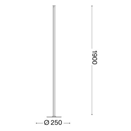 Ideal Lux - Lampada da terra LED dimmerabile DORICA LED/50W/230V CRI 90 nera