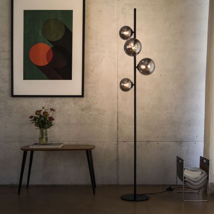 Ideal Lux - Piantana LED PERLAGE 4xG9/3W/230V nero/nero fumé