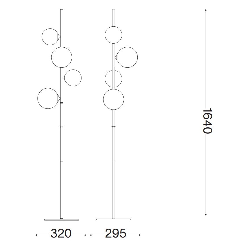 Ideal Lux - Piantana LED PERLAGE 4xG9/3W/230V nero/nero fumé