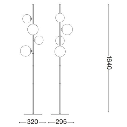 Ideal Lux - Lampada da terra LED PERLAGE 4xG9/3W/230V oro/beige fumé