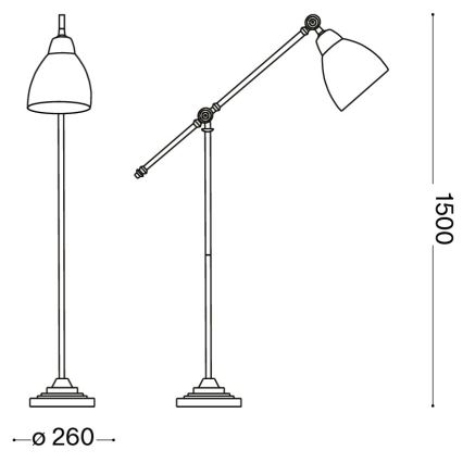 Ideal Lux - Lampada da terra NEWTON 1xE27/42W/230V cromo lucido