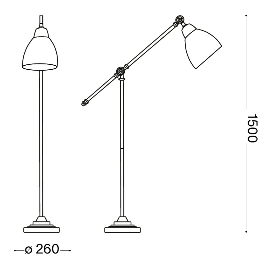 Ideal Lux - Lampada da terra NEWTON 1xE27/42W/230V cromo lucido