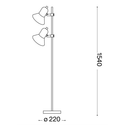 Ideal Lux - Lampada da terra POLLY 2xE27/60W/230V argento