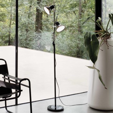 Ideal Lux - Lampada da terra POLLY 2xE27/60W/230V nera