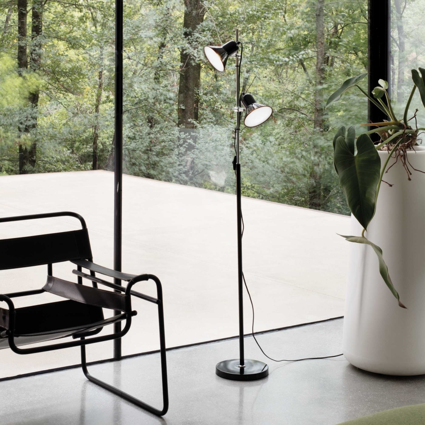 Ideal Lux - Lampada da terra POLLY 2xE27/60W/230V nera
