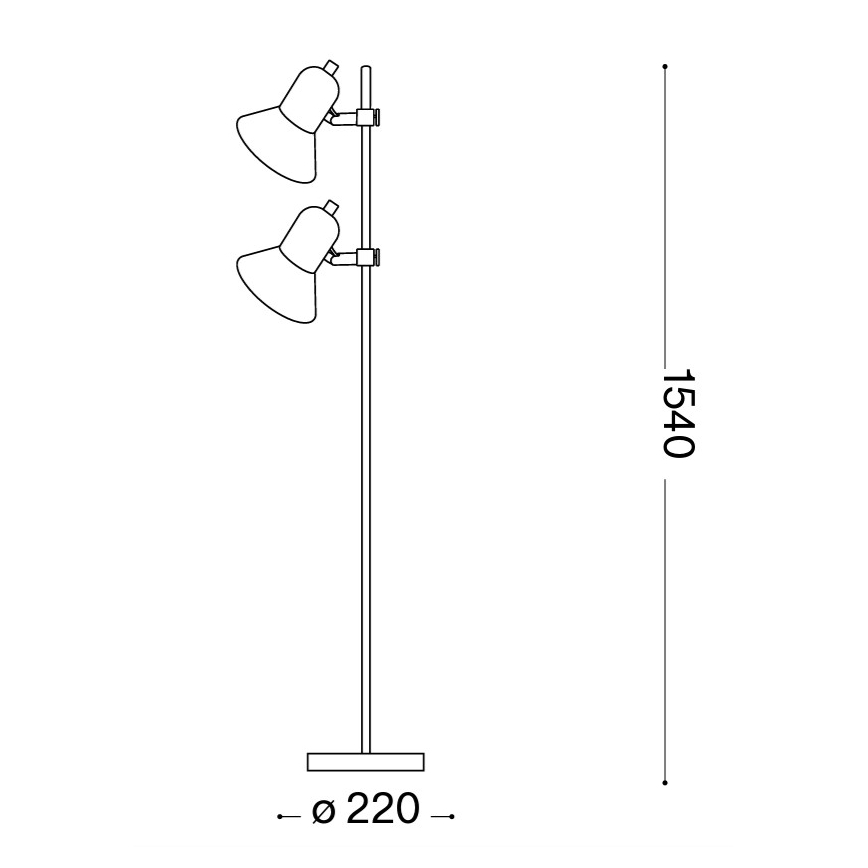 Ideal Lux - Lampada da terra POLLY 2xE27/60W/230V nera