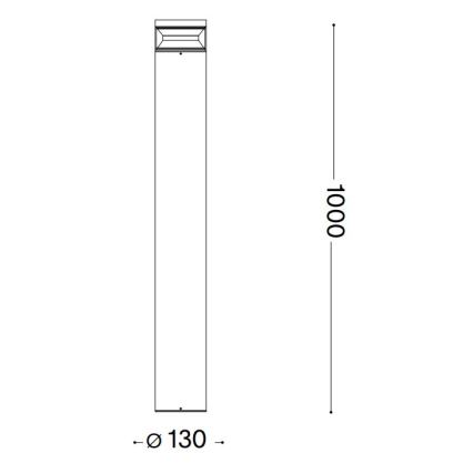 Ideal Lux - Lampada LED da esterno BOEING LED/14W/230V 100 cm CRI 90 IP65 nero