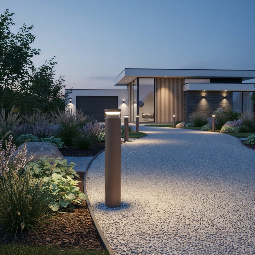 Ideal Lux - Lampada LED da esterno BOEING LED/14W/230V diametro 70 cm CRI 90 IP65 marrone