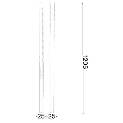 Ideal Lux - Lampada LED da esterno JEDI LED/19W/230V 120 cm CRI 90 IP65 antracite