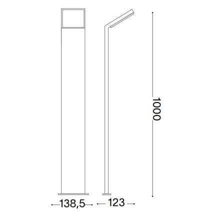 Ideal Lux- Lampada LED da esterno STYLE LED/8,5W/230V 4000K 100 cm CRI 90 IP54 nero
