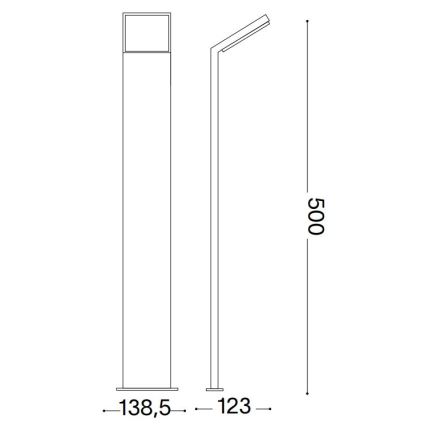 Ideal Lux - Lampada LED da esterno STYLE LED/8,5W/230V 3000K 50 cm CRI 90 IP54 antracite