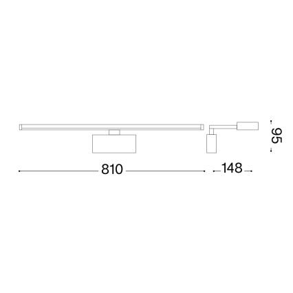 Ideal Lux - Lampada LED da quadro ALMA LED/18W/230V 81 cm CRI 90 oro