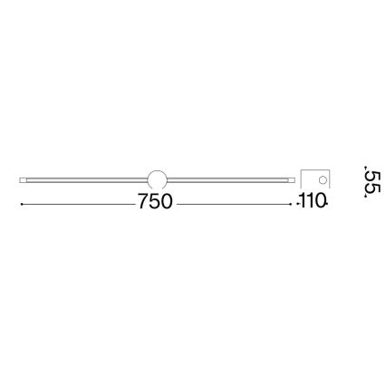 Ideal Lux - Lampada LED da quadro FILO LED/13W/230V 75 cm CRI 90 nero