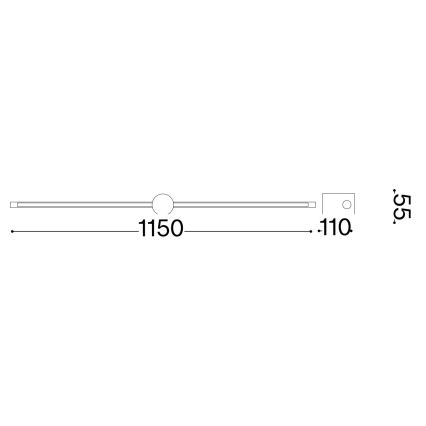 Ideal Lux - Lampada LED da quadro FILO LED/16W/230V 115 cm CRI 90 nero