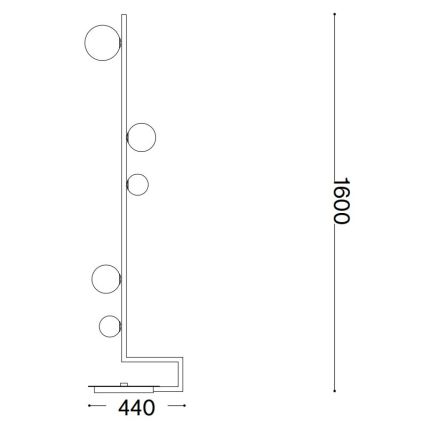 Ideal Lux - Lampada LED da terra BIRDS 5xG9/3W/230V nero/oro