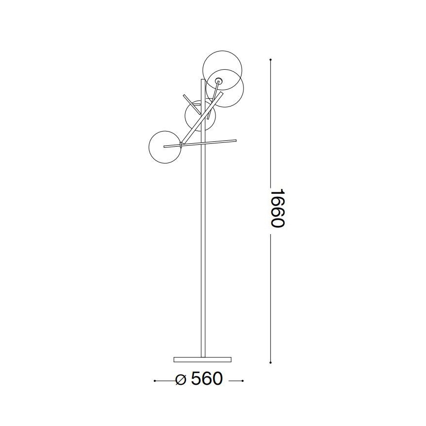 Ideal Lux - Lampada LED da terra EQUINOXE 4xG4/2W/230V cromo lucido/limpido