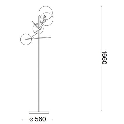 Ideal Lux - Lampada LED da terra EQUINOXE 4xG4/2W/230V ottone/fumé