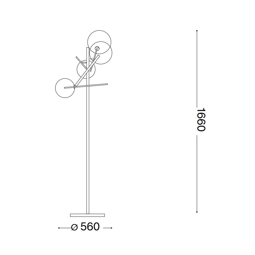 Ideal Lux - Lampada LED da terra EQUINOXE 4xG4/2W/230V ottone/fumé