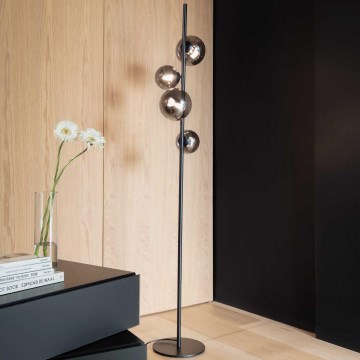 Ideal Lux - Lampada LED da terra PERLAGE 4xG9/3W/230V nero/fumé