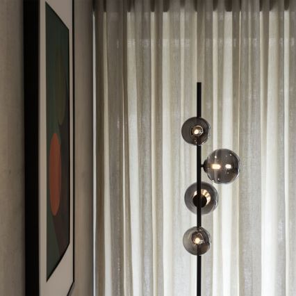 Ideal Lux - Lampada LED da terra PERLAGE 4xG9/3W/230V nero/fumé