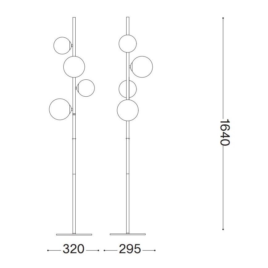 Ideal Lux - Lampada LED da terra PERLAGE 4xG9/3W/230V oro/fumé