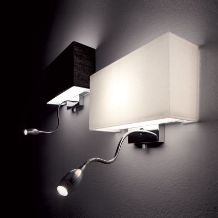 Ideal Lux - Lampada da parete flessibile LED HOTEL 1xE27/60W/230V + LED/1,5W/230V